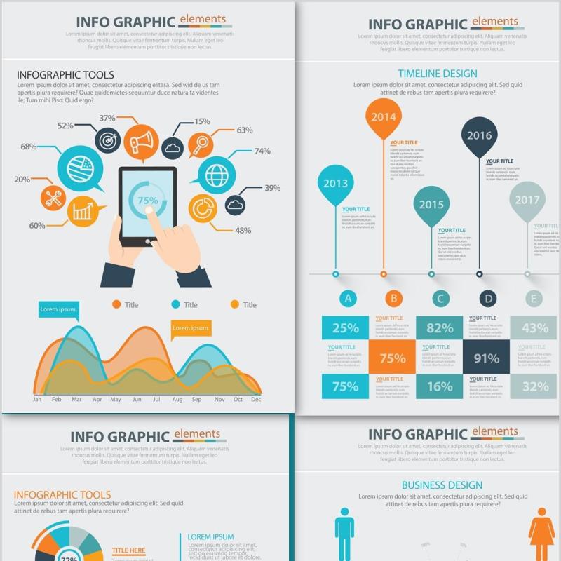 20页信息图形元素设计20 Pages Info Graphic Elements Design