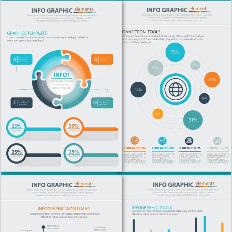 20页信息图形元素设计20 Pages Info Graphic Elements Design