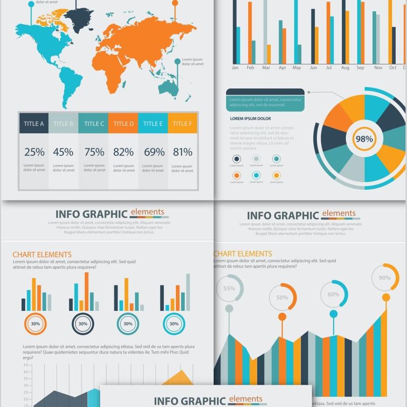 20页信息图形元素设计20 Pages Info Graphic Elements Design
