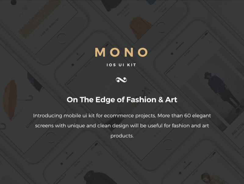 Mono iOS UI工具包，60多个电子商务项目的手机屏幕