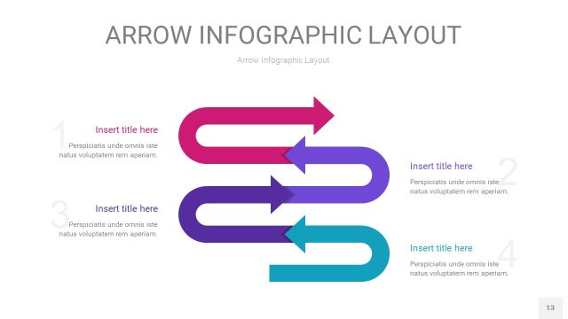 紫色系箭头PPT信息图表13