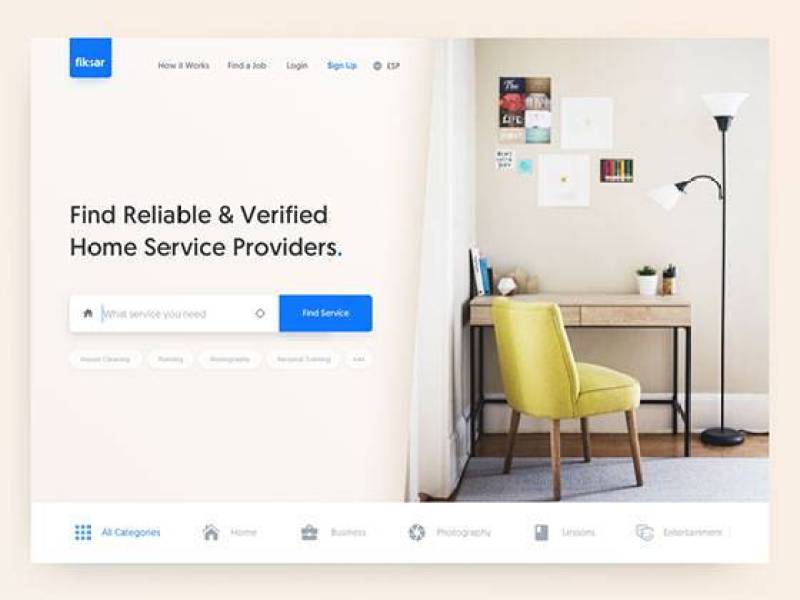 Fiksar 家庭服务着陆页