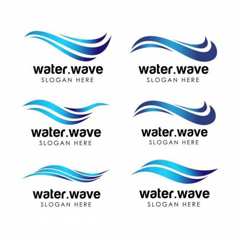 水行业标志和图标模板。流水徽标设计