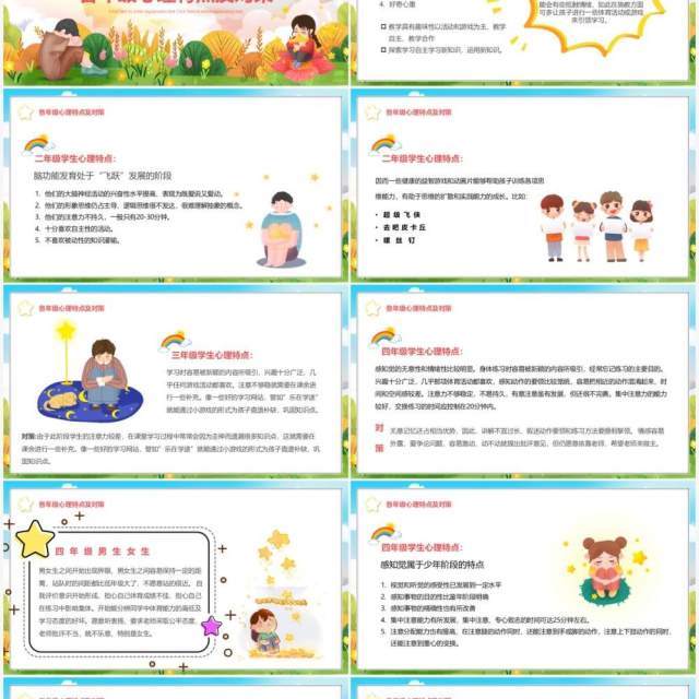 卡通风呵护关注心理健康主题班会PPT模板 卡通风呵护关注心理健康主题班会PPT模板