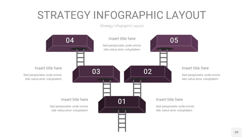 深紫色战略计划统筹PPT信息图30