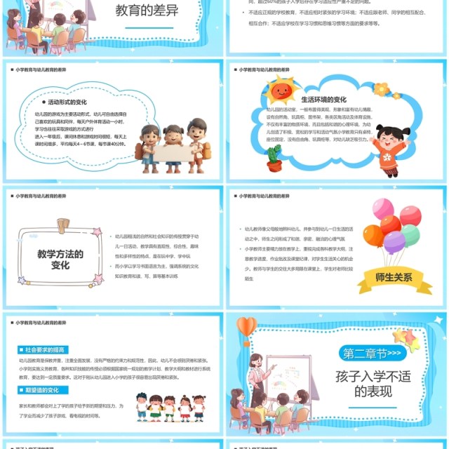 蓝色卡通风幼小衔接教育讲座PPT模板 蓝色卡通风幼小衔接教育讲座PPT模板