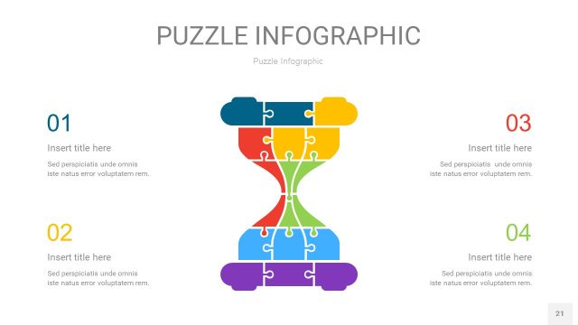 多彩色拼图PPT图表21