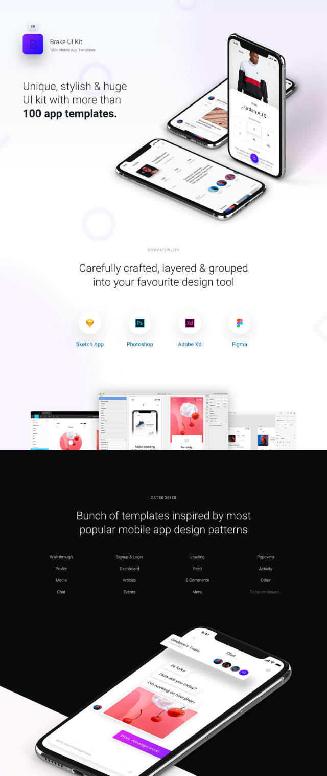 独特,时尚且超大的UI工具包,包含100多种移动应用模板.Brake UI Kit 2.0 独特,时尚且超大的UI工具包,包含100多种移动应用模板.Brake UI Kit 2.0