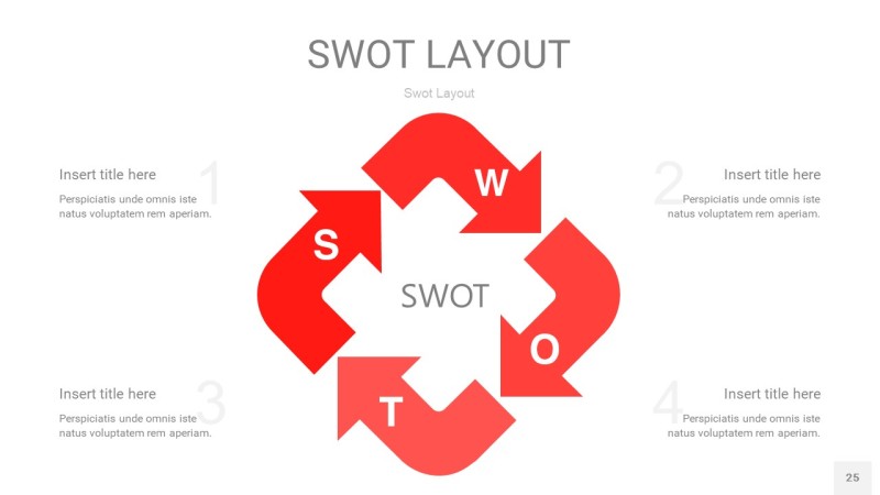 红色SWOT图表PPT25