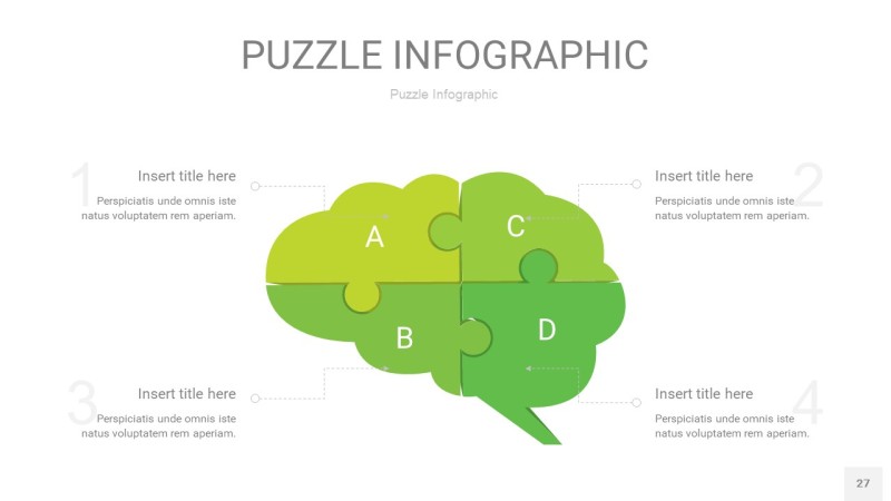 绿色拼图PPT图表27