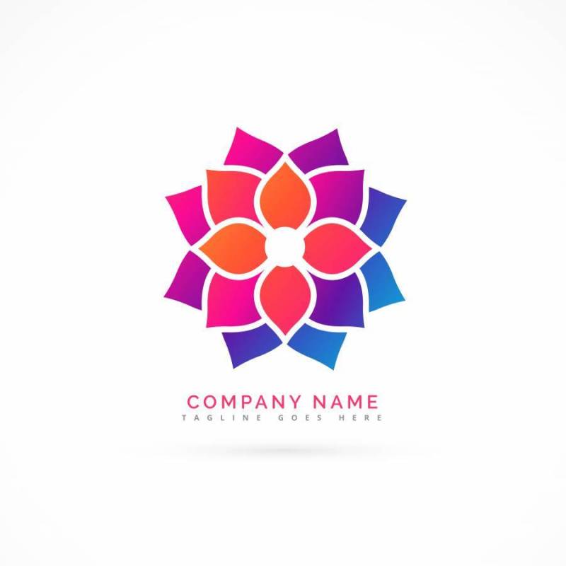 五颜六色的花logo设计