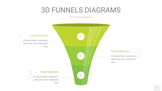 浅绿色3D漏斗PPT信息图表1