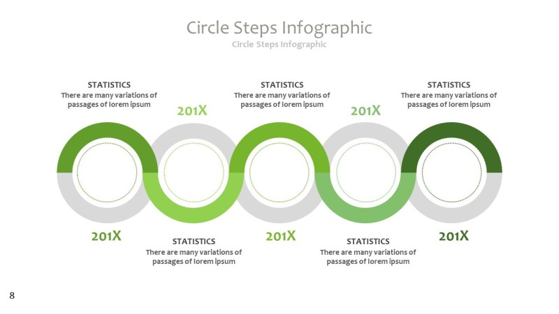 绿色并列关系PPT图表-8