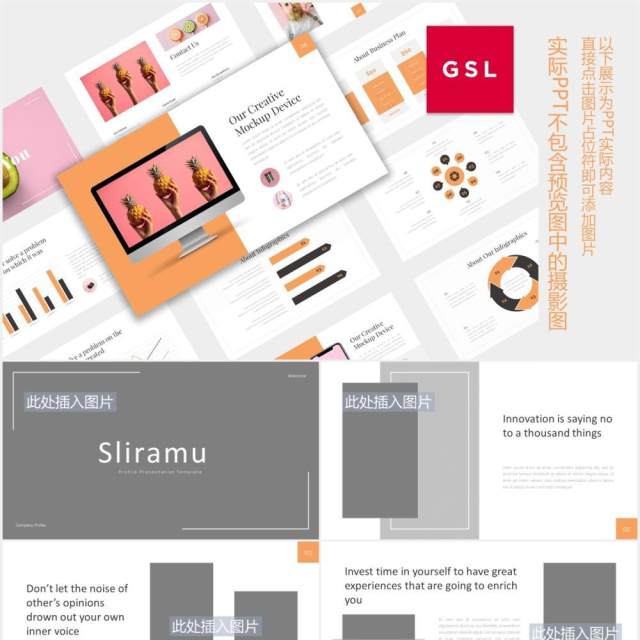 商务简约公司介绍图片版式设计PPT模板Minimal & Professional GSL - iWantemp