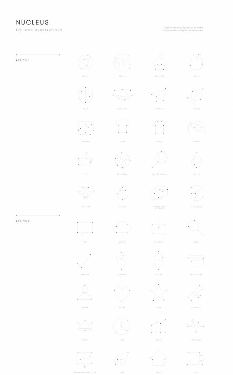 180图标插图演示精准，技术和专业，Nucleus图标集