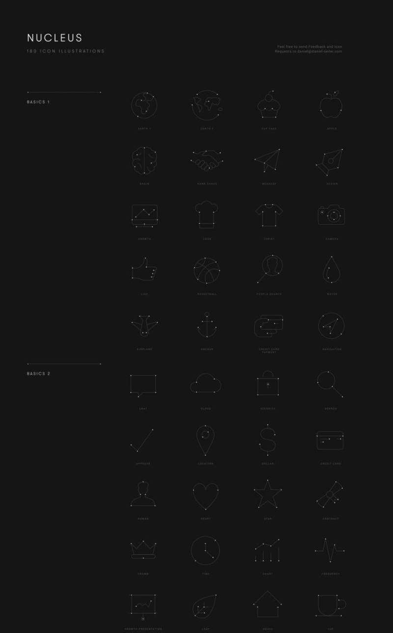 180图标插图演示精准，技术和专业，Nucleus图标集