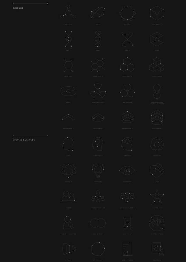 180图标插图演示精准，技术和专业，Nucleus图标集