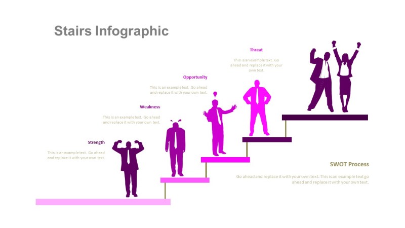 紫色台阶商务PPT图表-17