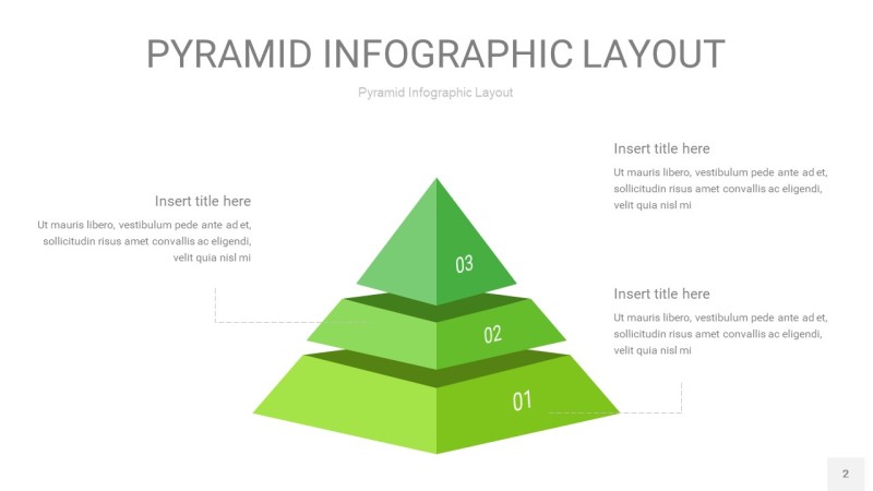 浅绿色3D金字塔PPT信息图表2