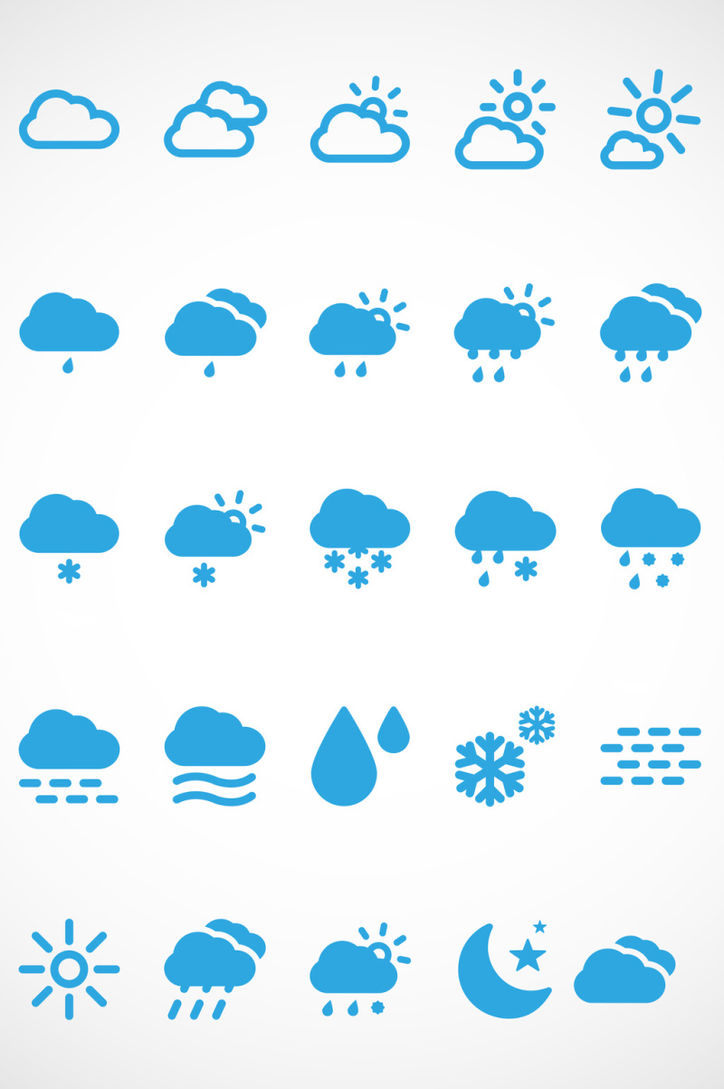 天气预报矢量小图标