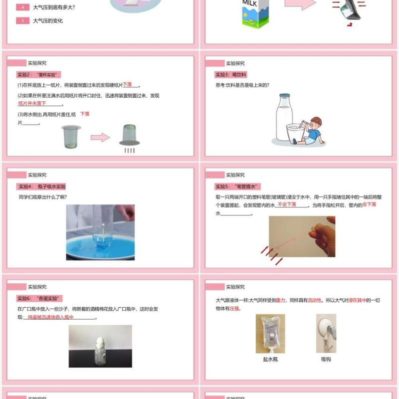 部编版八年级物理下册大气压强课件PPT模板