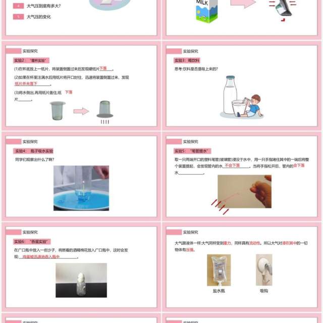 部编版八年级物理下册大气压强课件PPT模板