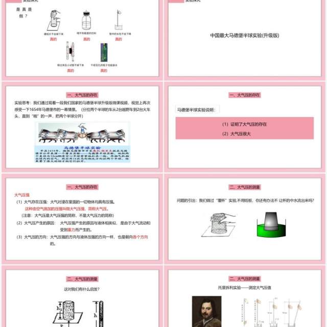 部编版八年级物理下册大气压强课件PPT模板