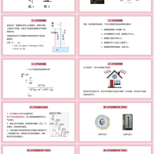 部编版八年级物理下册大气压强课件PPT模板