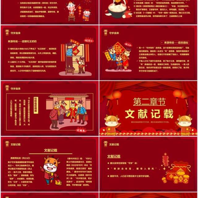 红色中国风除夕夜习俗宣传汇报PPT模板 红色中国风除夕夜习俗宣传汇报PPT模板