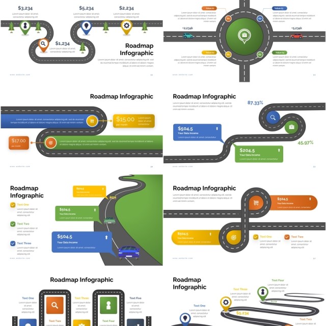 产品规划路线路导航地图PPT模板Roadmap V1 - Presentation Template