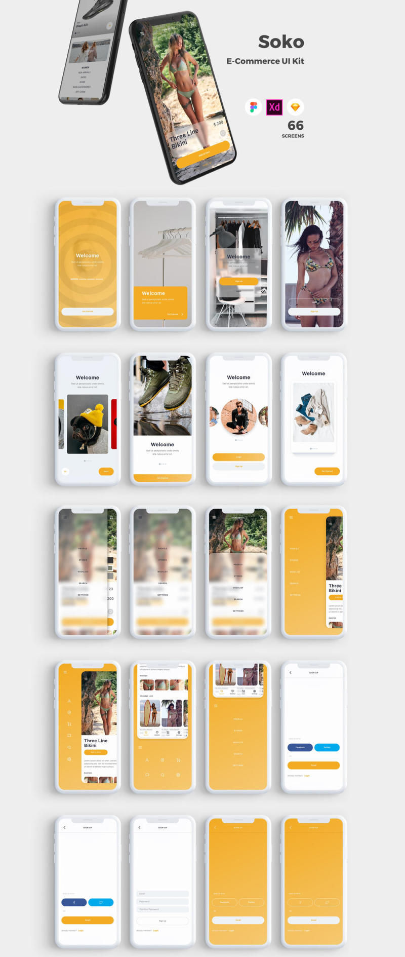 高品质的电子商务移动应用程序UI套件专为素描,Adobe公司的XD和FIGMA ..,索罟电子商务套件的用户界面 高品质的电子商务移动应用程序UI套件专为素描,Adobe公司的XD和FIGMA ..,索罟电子商务套件的用户界面