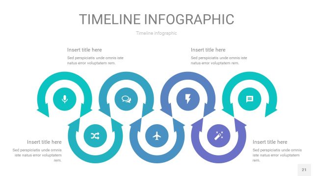 蓝绿色时间轴PPT信息图21