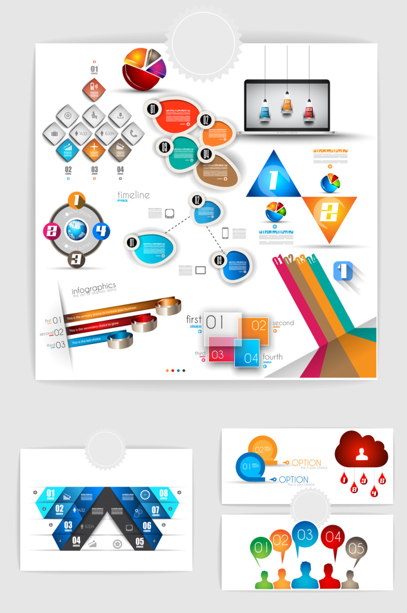 矢量ppt数据统计图表
