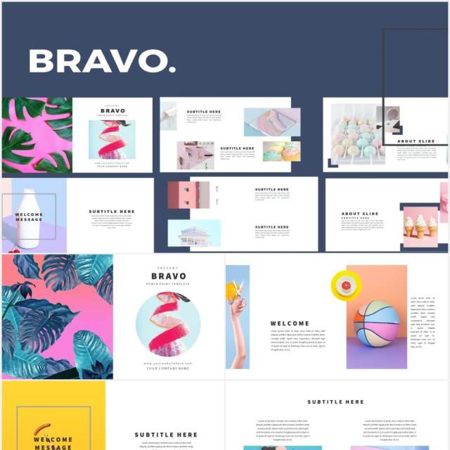 创意作品展示PPT模板Bravo - Powerpoint