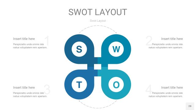 铁蓝色SWOT图表PPT28