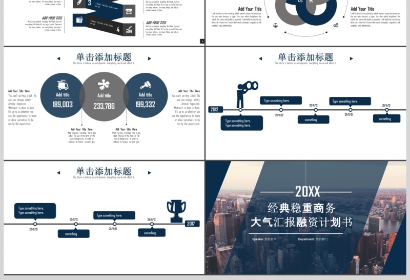经典稳重商业计划书融资PPT模板