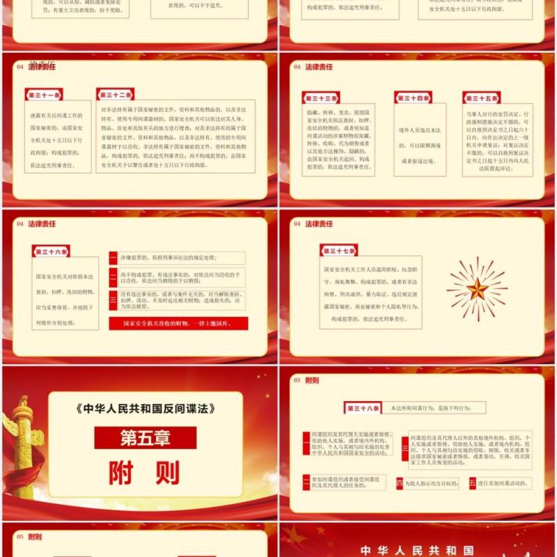 中华人民共和国反间谍法全面提高安全保密素质党政党建通用PPT模板