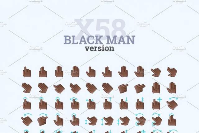 348个手和手势图标有6种变体矢量素材打包下载 348个手和手势图标有6种变体矢量素材打包下载