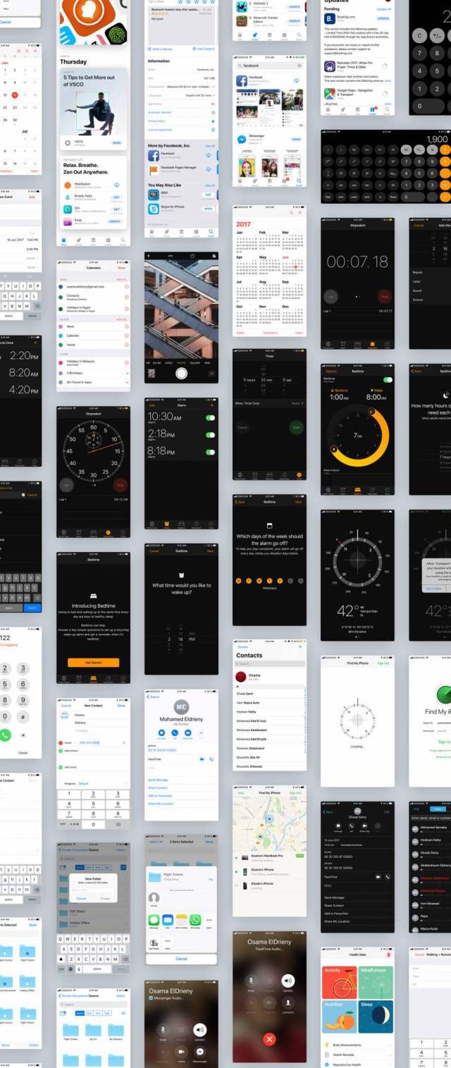 最新iOS11 UI工具包设计规范源文件资源打包下载(含170个屏幕界面的ai源文件和部分sketch源文件) 最新iOS11 UI工具包设计规范源文件资源打包下载(含170个屏幕界面的ai源文件和部分sketch源文件)