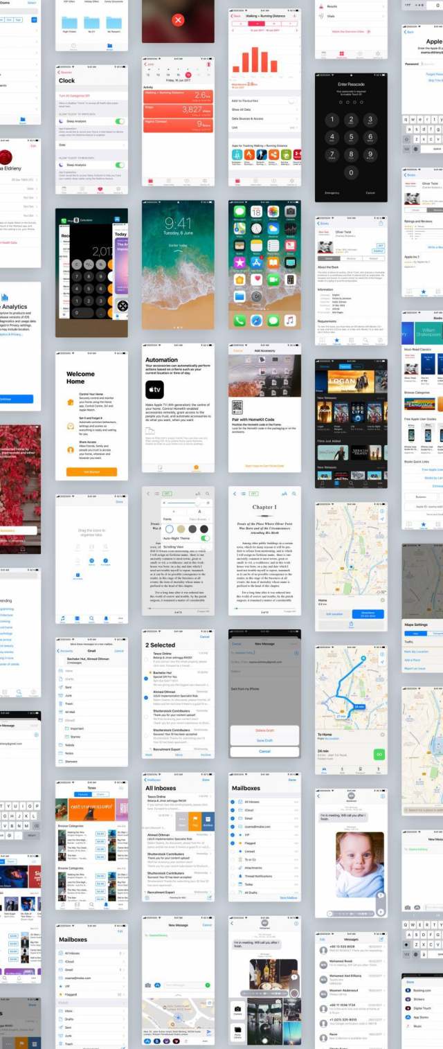 最新iOS11 UI工具包设计规范源文件资源打包下载(含170个屏幕界面的ai源文件和部分sketch源文件) 最新iOS11 UI工具包设计规范源文件资源打包下载(含170个屏幕界面的ai源文件和部分sketch源文件)