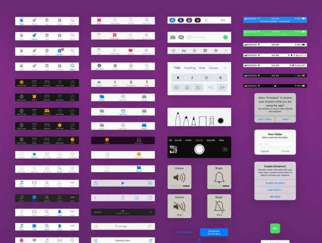最新iOS11 UI工具包设计规范源文件资源打包下载(含170个屏幕界面的ai源文件和部分sketch源文件) 最新iOS11 UI工具包设计规范源文件资源打包下载(含170个屏幕界面的ai源文件和部分sketch源文件)