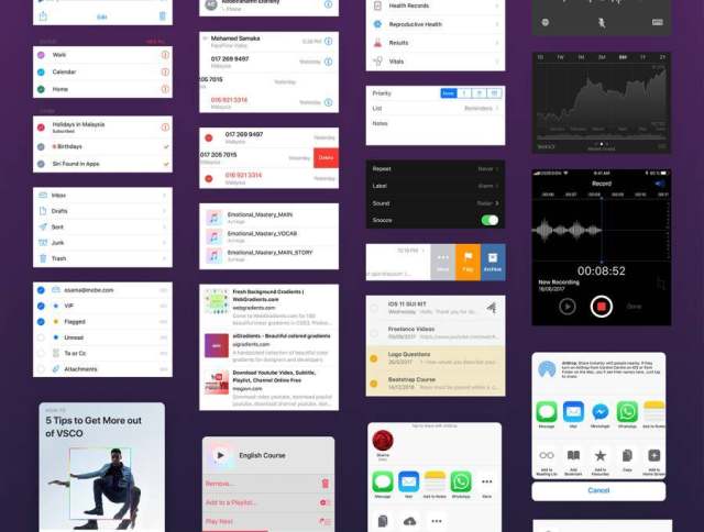 最新iOS11 UI工具包设计规范源文件资源打包下载(含170个屏幕界面的ai源文件和部分sketch源文件) 最新iOS11 UI工具包设计规范源文件资源打包下载(含170个屏幕界面的ai源文件和部分sketch源文件)