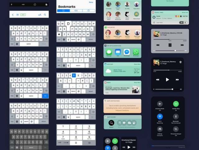 最新iOS11 UI工具包设计规范源文件资源打包下载(含170个屏幕界面的ai源文件和部分sketch源文件) 最新iOS11 UI工具包设计规范源文件资源打包下载(含170个屏幕界面的ai源文件和部分sketch源文件)