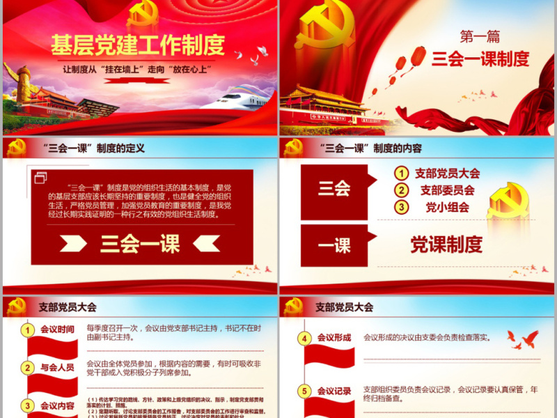 原创基层党建工作制度建设党课学习培训PPT