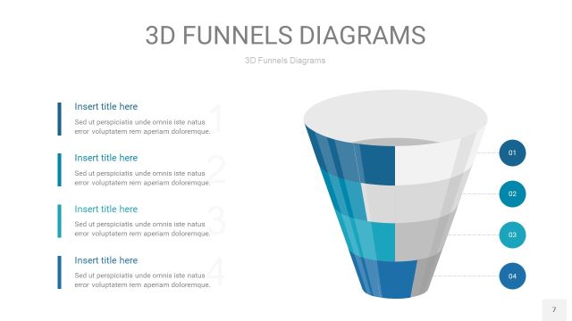深青色3D漏斗PPT信息图表7