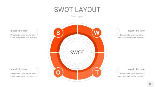 橙色SWOT图表PPT10