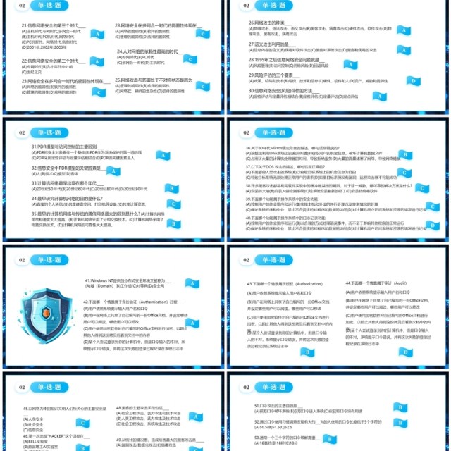 蓝色科技风网络安全知识竞赛PPT模板