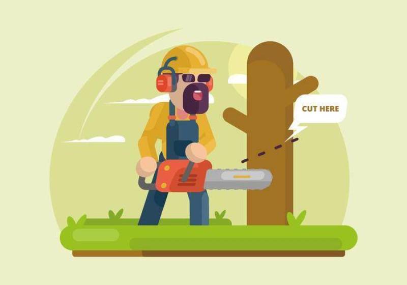 伐木工人切割树例证