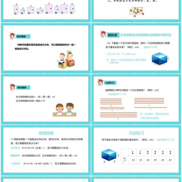 部编版五年级数学下册长方体的认识课件PPT模板