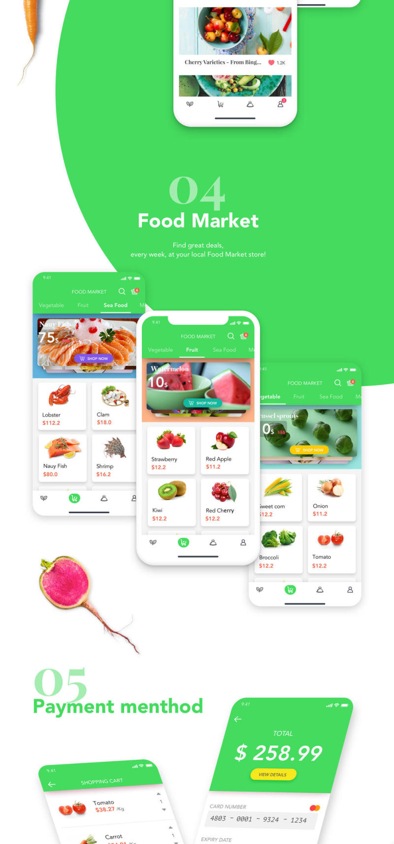 用于Sketch＆XD。，Papas Garden 2.0的有机食品App UI套件